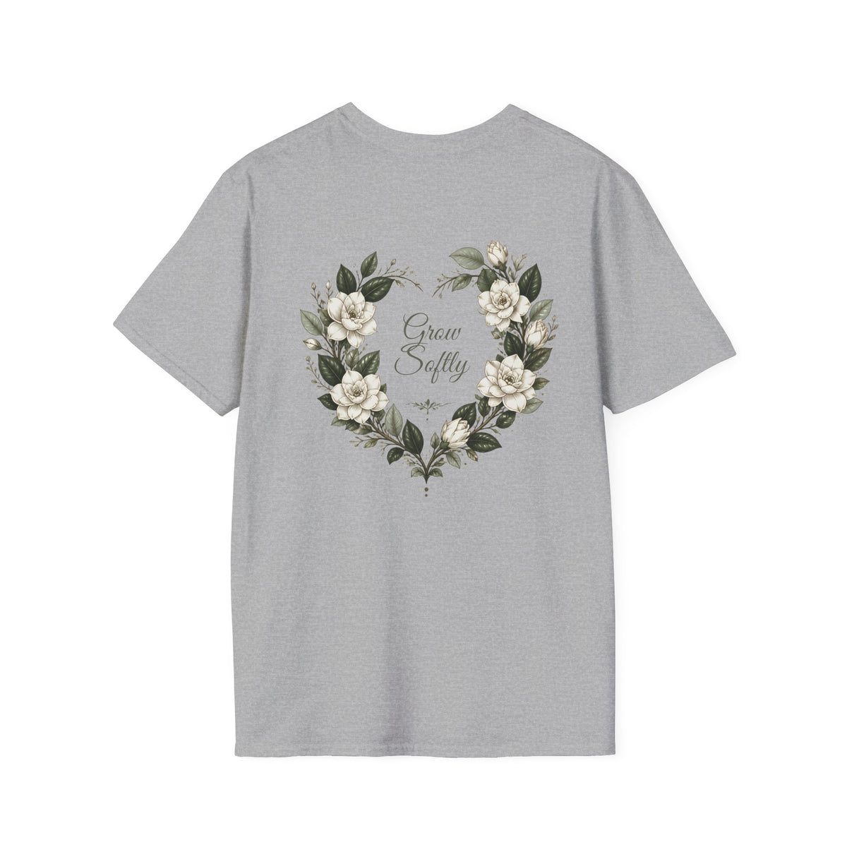 Gardenia Heart Floral Wreath T-Shirt – Botanical