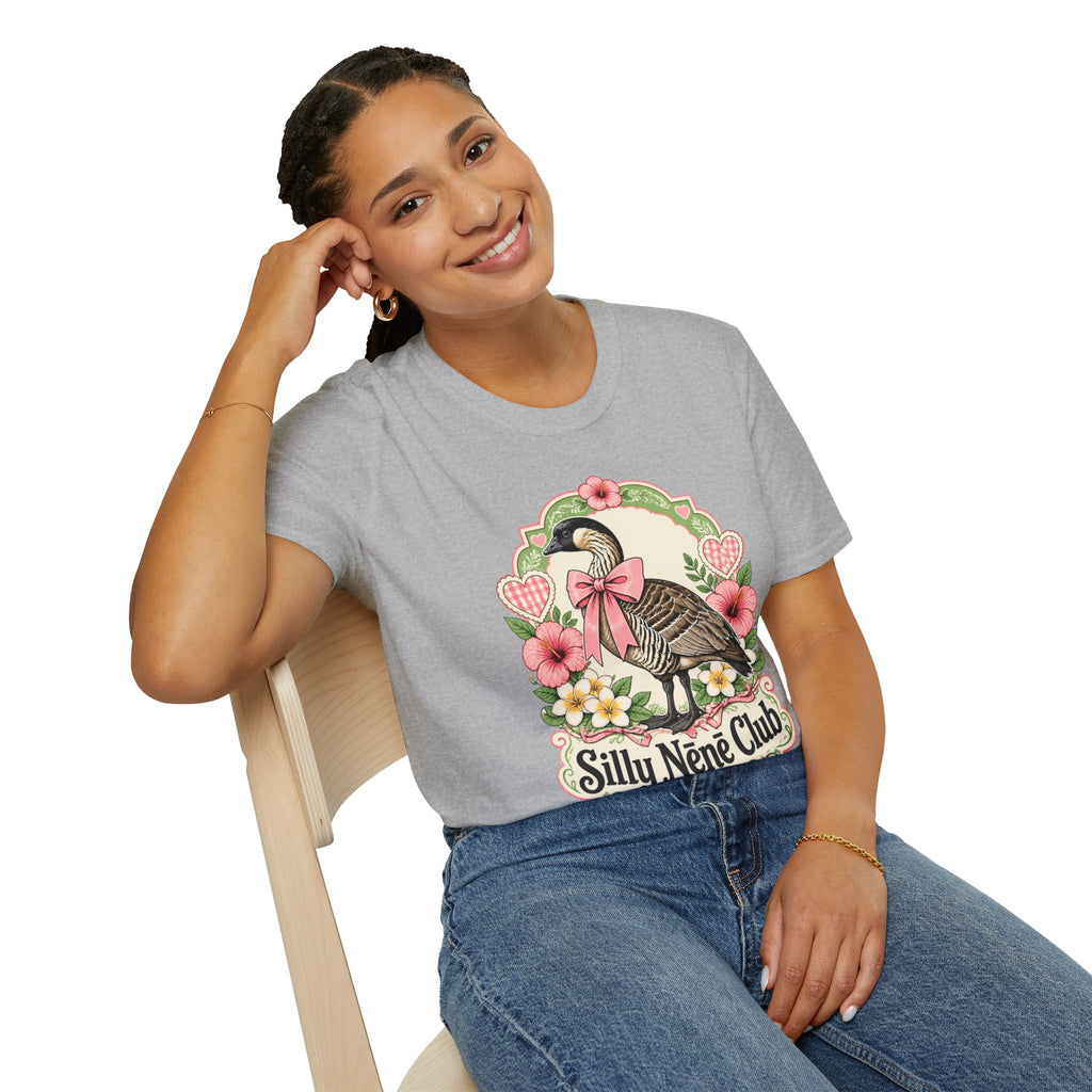 Silly Nēnē Club T-Shirt — Retro Hawaiian Goose Floral