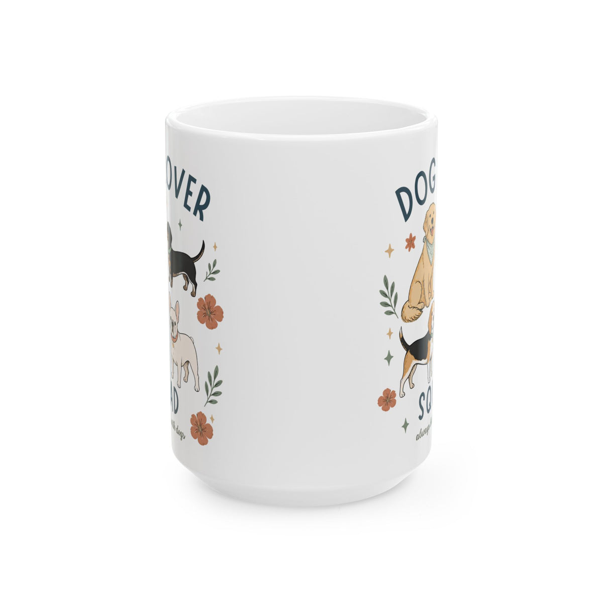 Dog Lover Floral Ceramic Mug