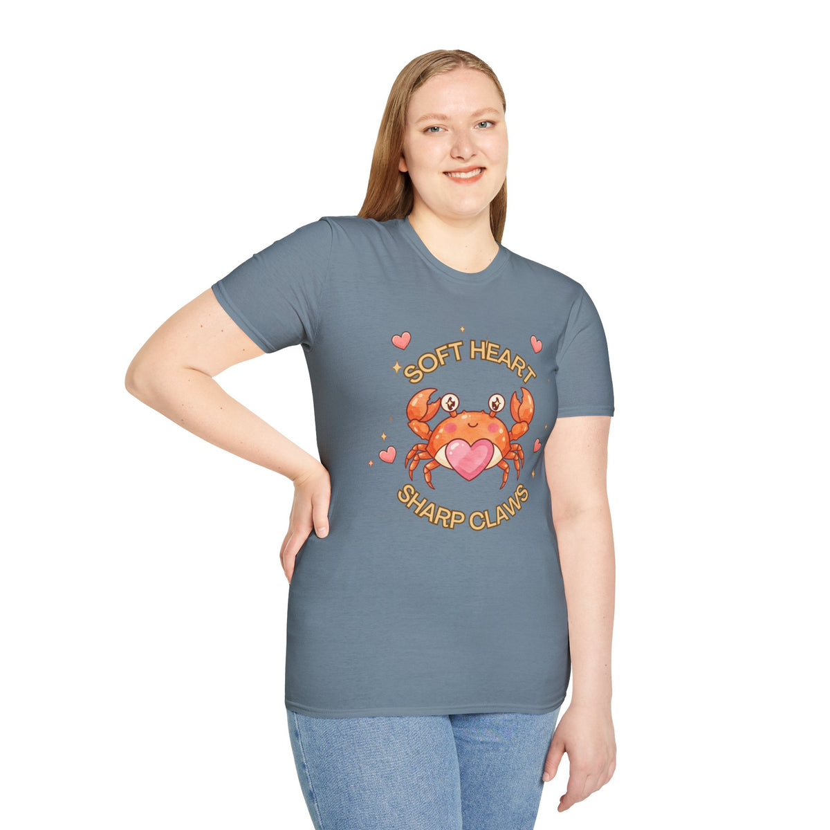 Soft Heart Sharp Claws Cute Crab T-Shirt, Ocean Graphic
