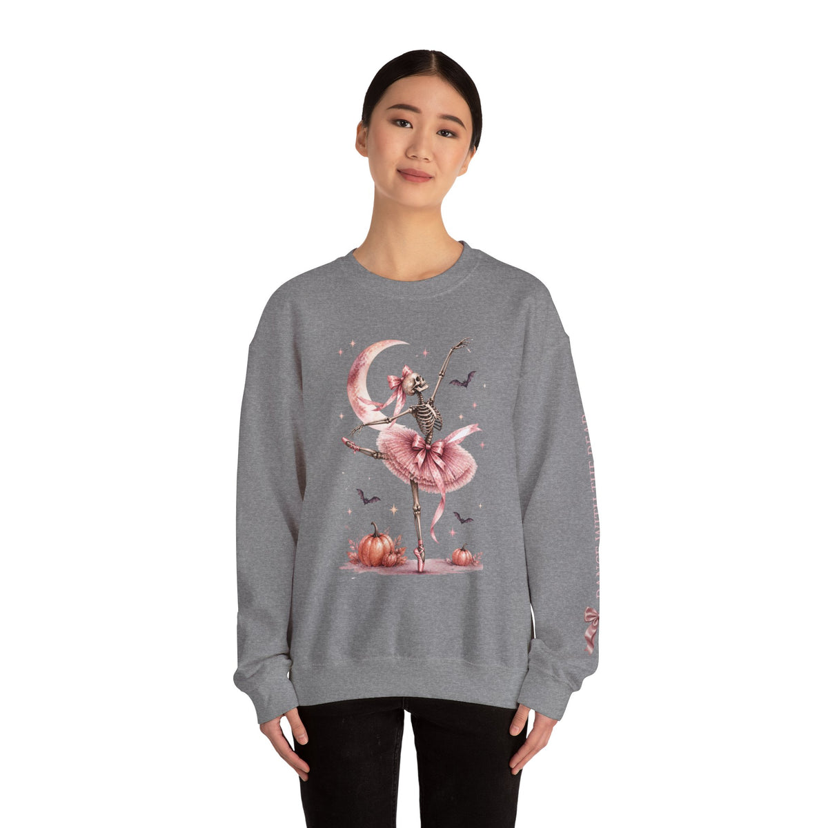 Skeleton Ballerina Ballet Dancer Sweatshirt | Halloween Pumpkin Moon