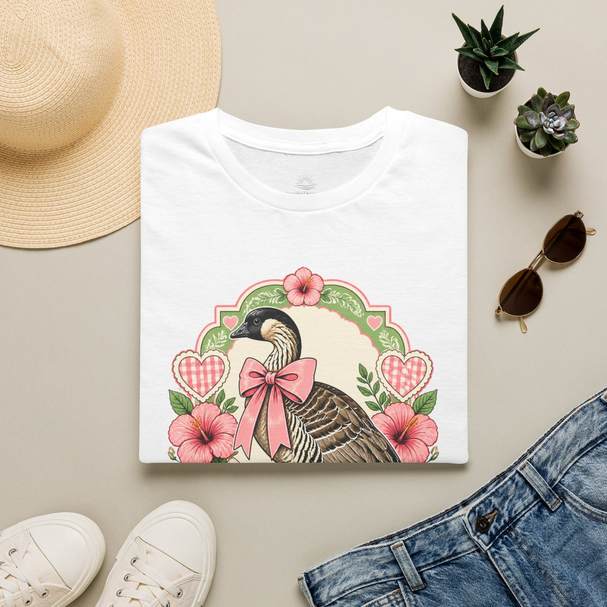Silly Nēnē Club T-Shirt — Retro Hawaiian Goose Floral