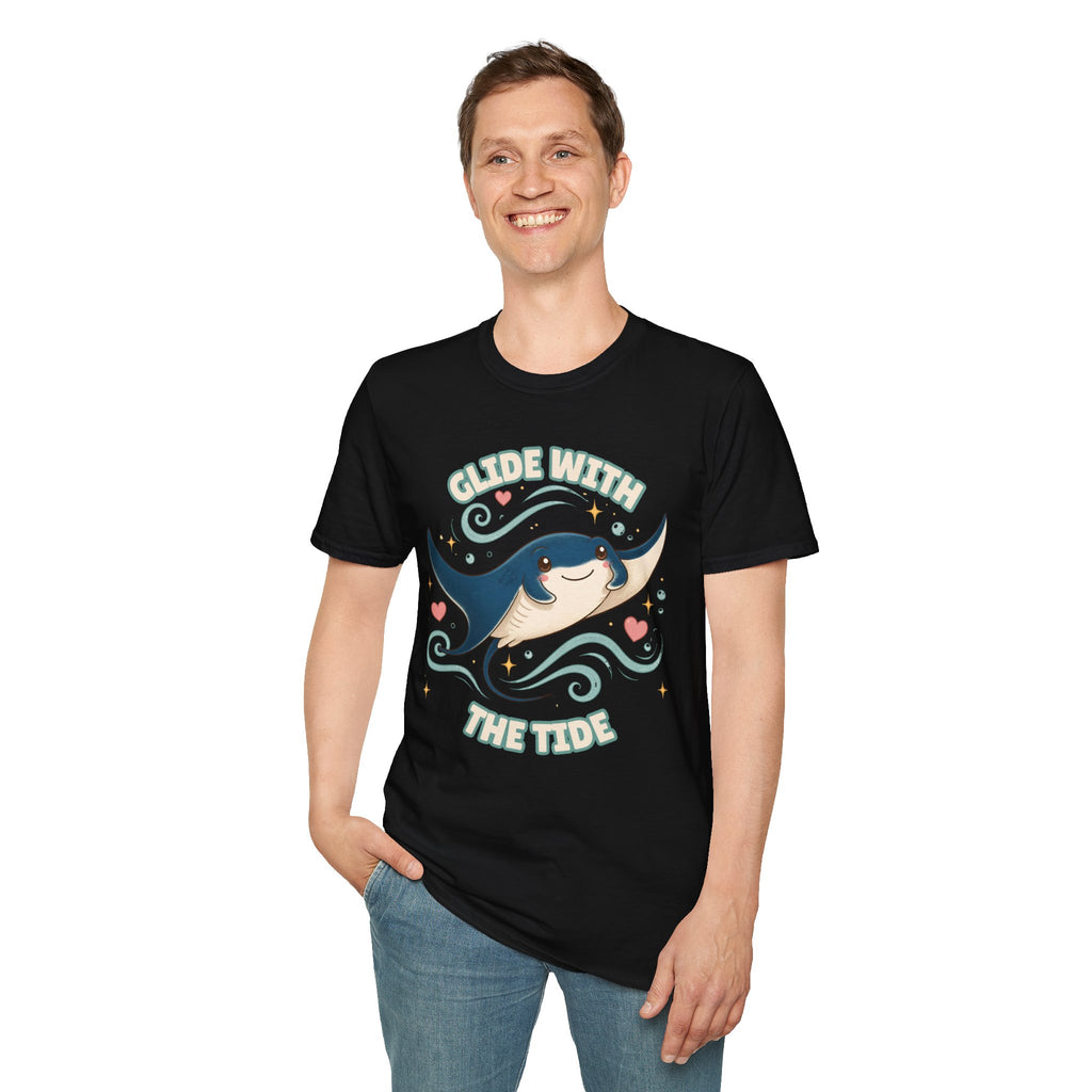 Manta Ray T-Shirt, Glide With the Tide Ocean Graphic