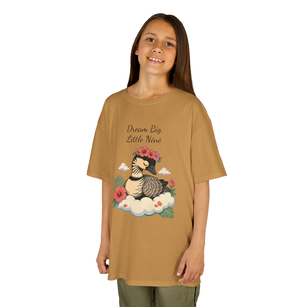 Kids Tee — “Dream Big Little Nēnē” Hawaiian Goose Graphic