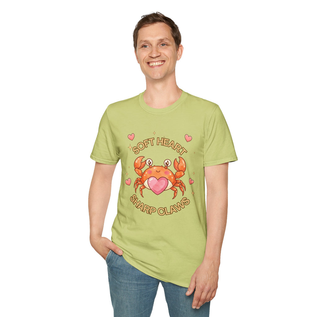 Soft Heart Sharp Claws Cute Crab T-Shirt, Ocean Graphic