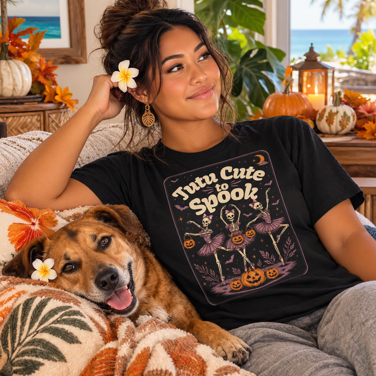Tutu Cute to Spook T-Shirt | Halloween Ballet Pumpkin Bats