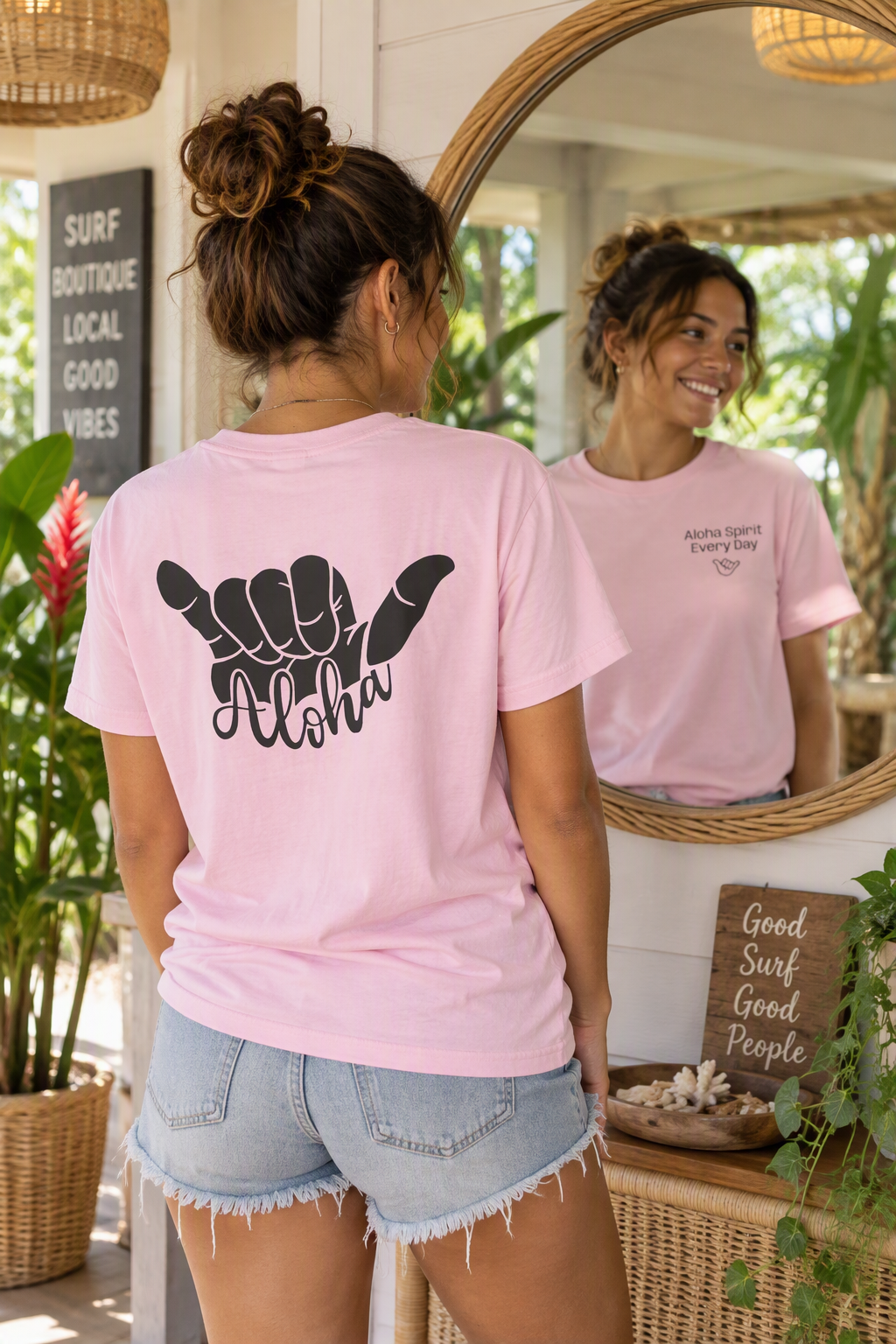 Aloha Spirit Every Day T-Shirt — Minimal Shaka Beach