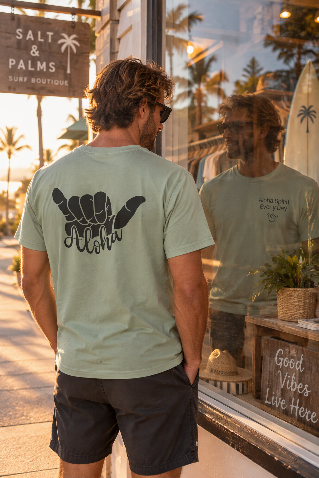Aloha Spirit Every Day T-Shirt — Minimal Shaka Beach