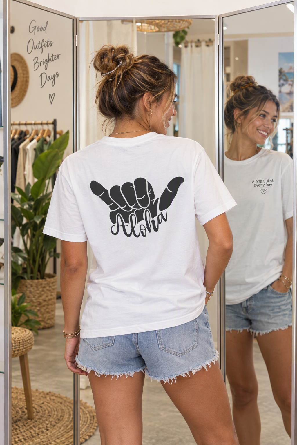 Aloha Spirit Every Day T-Shirt — Minimal Shaka Beach
