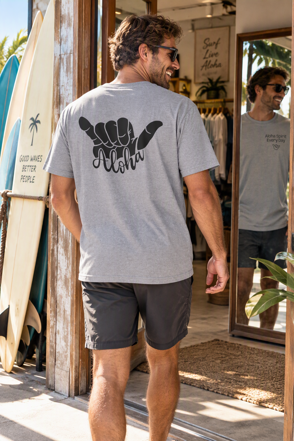 Aloha Spirit Every Day T-Shirt — Minimal Shaka Beach