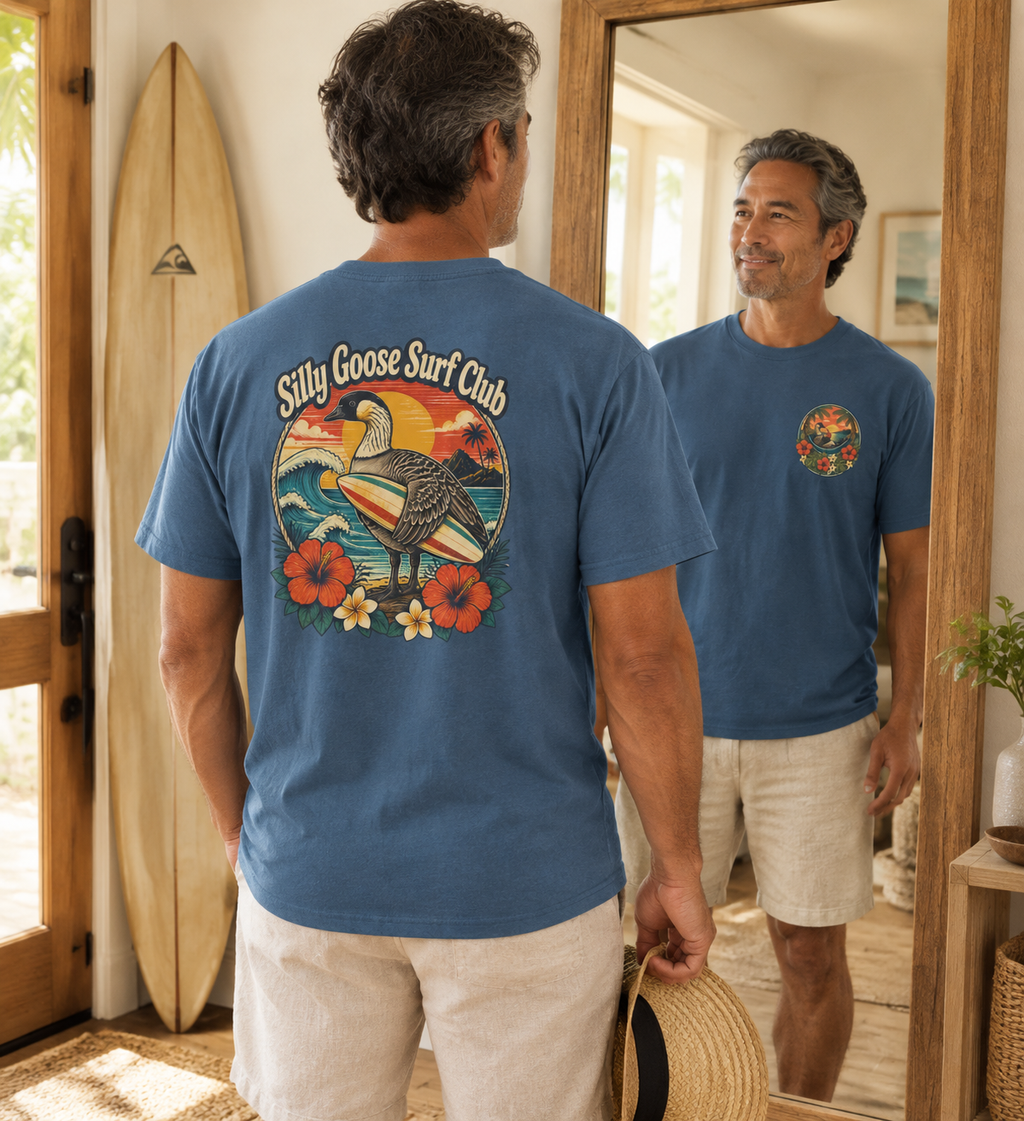 Silly Goose Surf Club Shirt – Retro Hawaiian Nēnē