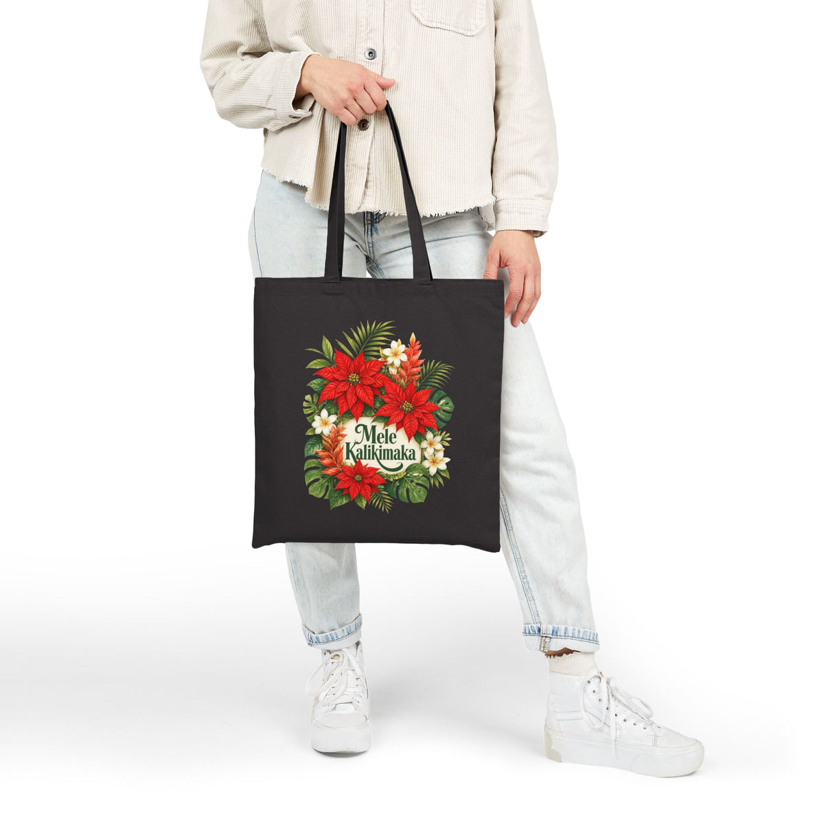 Mele Kalikimaka Floral Tote Bag