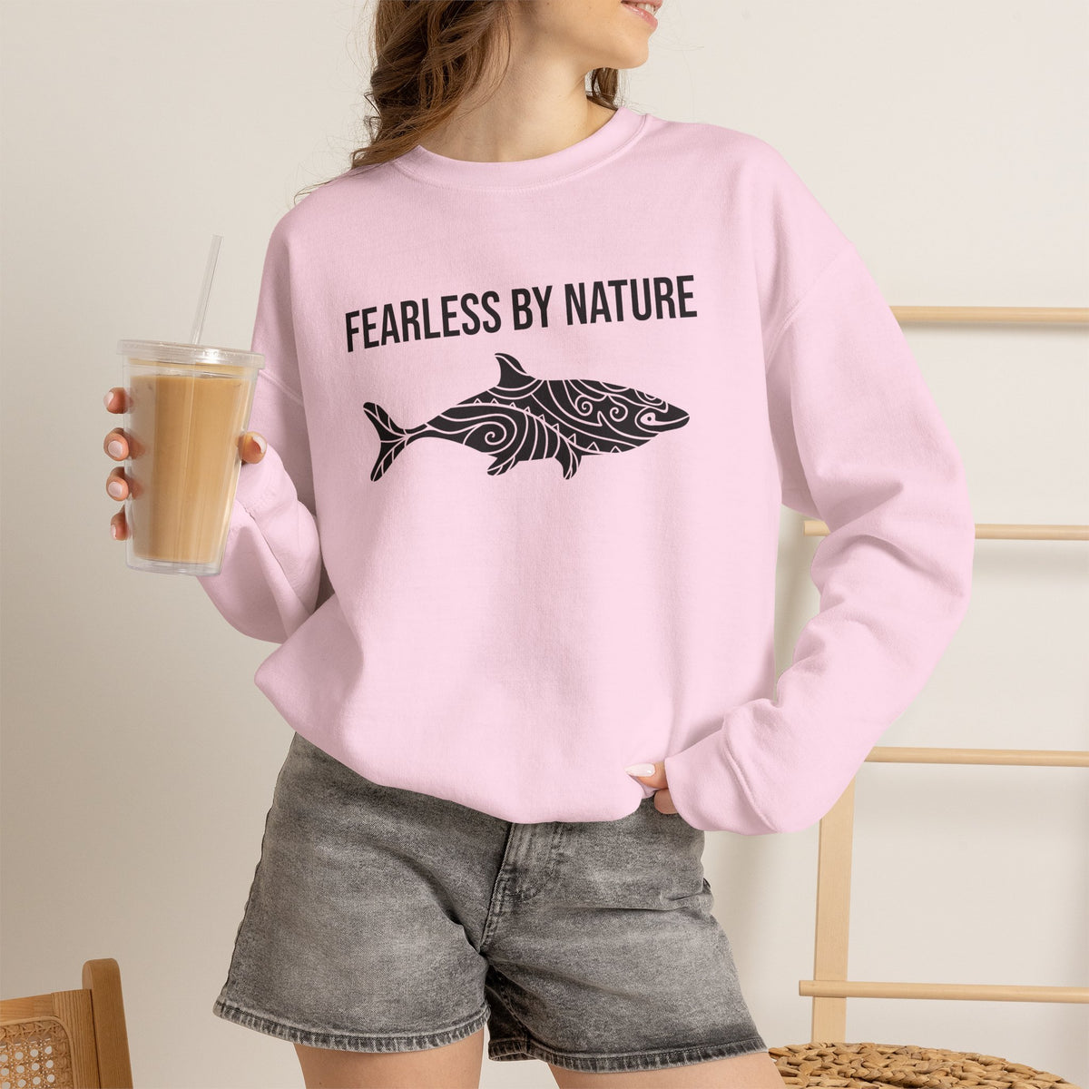 Fearless by Nature Tribal Shark Crewneck Sweatshirt