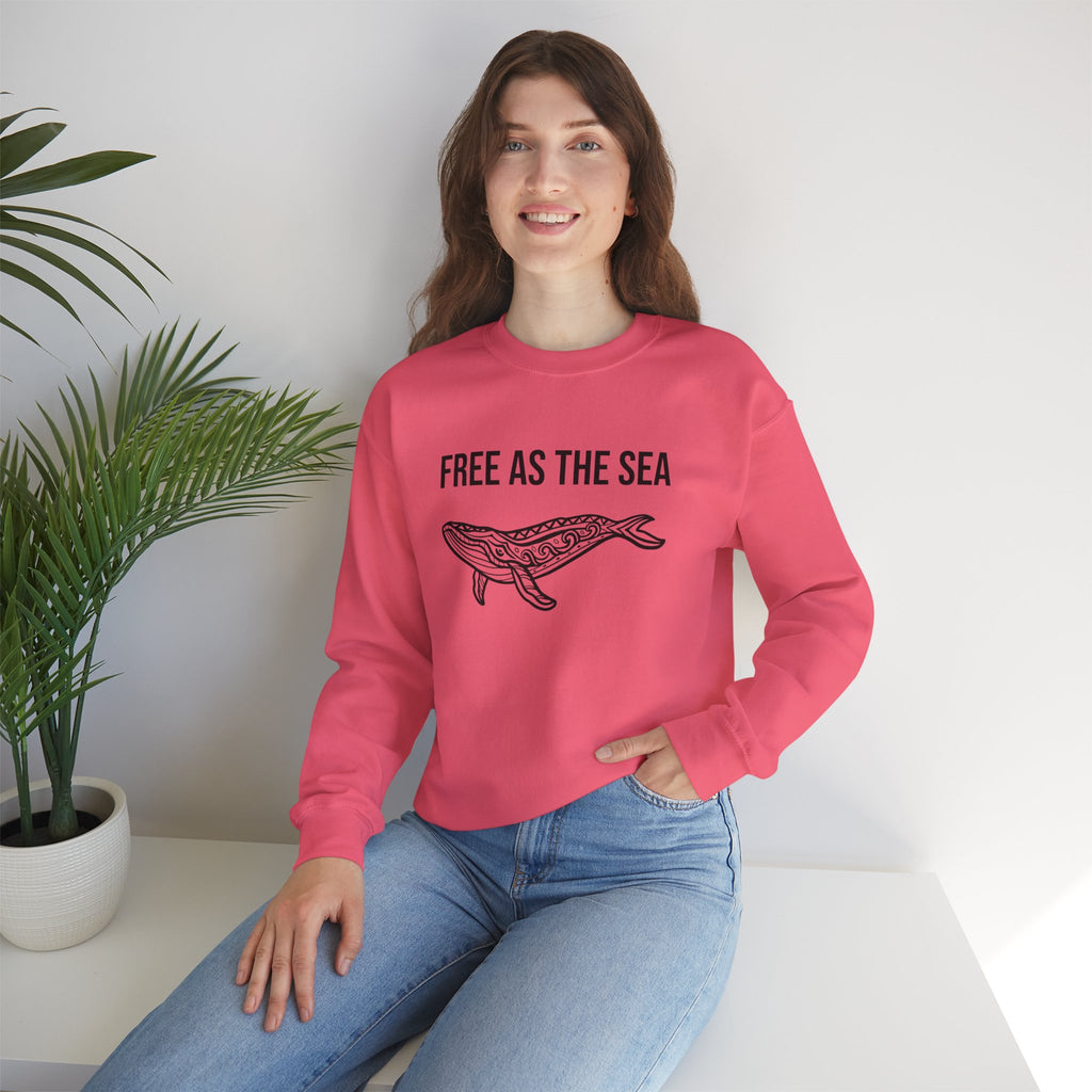 Free As The Sea Whale Sweatshirt – Tribal Ocean Design