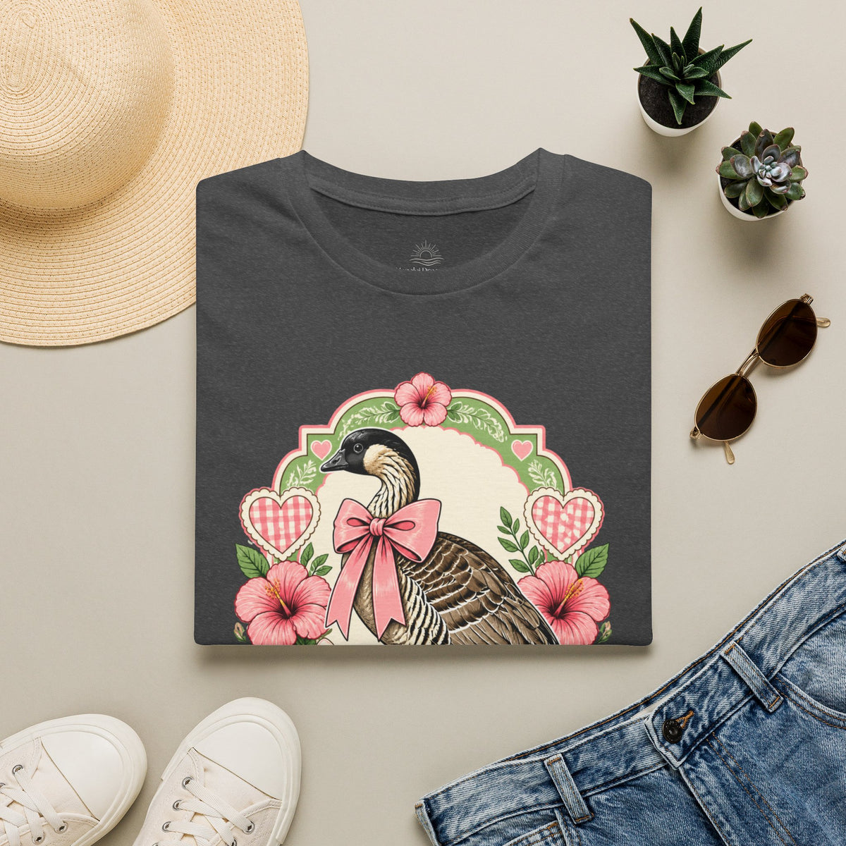Silly Nēnē Club T-Shirt — Retro Hawaiian Goose Floral