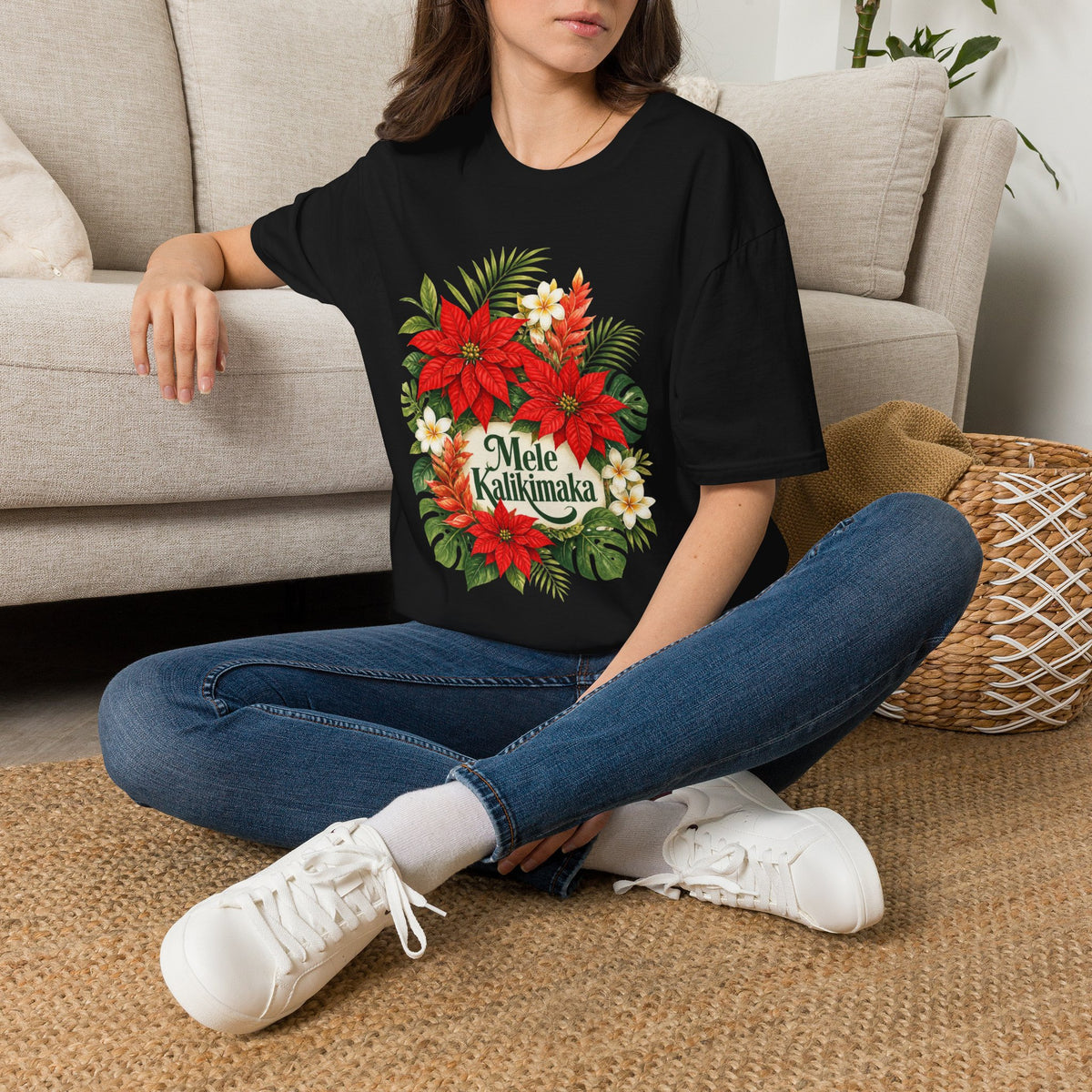 Mele Kalikimaka Poinsettia Holiday T-Shirt