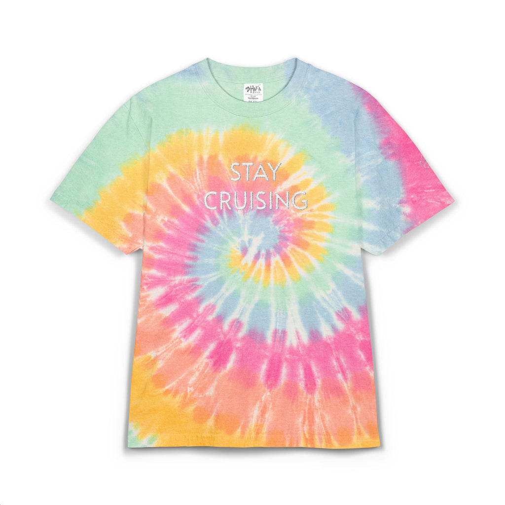 Embroidered "Stay Cruising" Tie-Dye Spiral T-Shirt