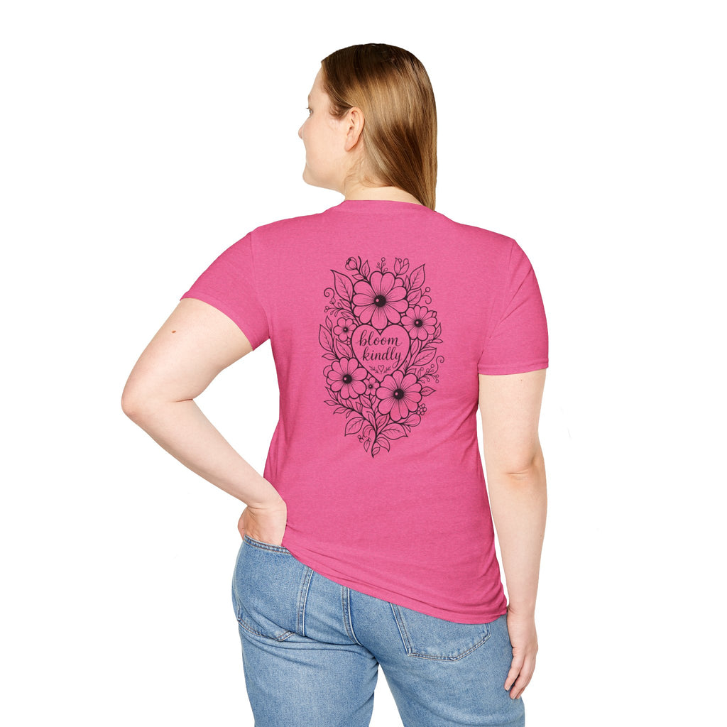 Bloom Kindly Floral Heart T-Shirt – Daisy Line Art