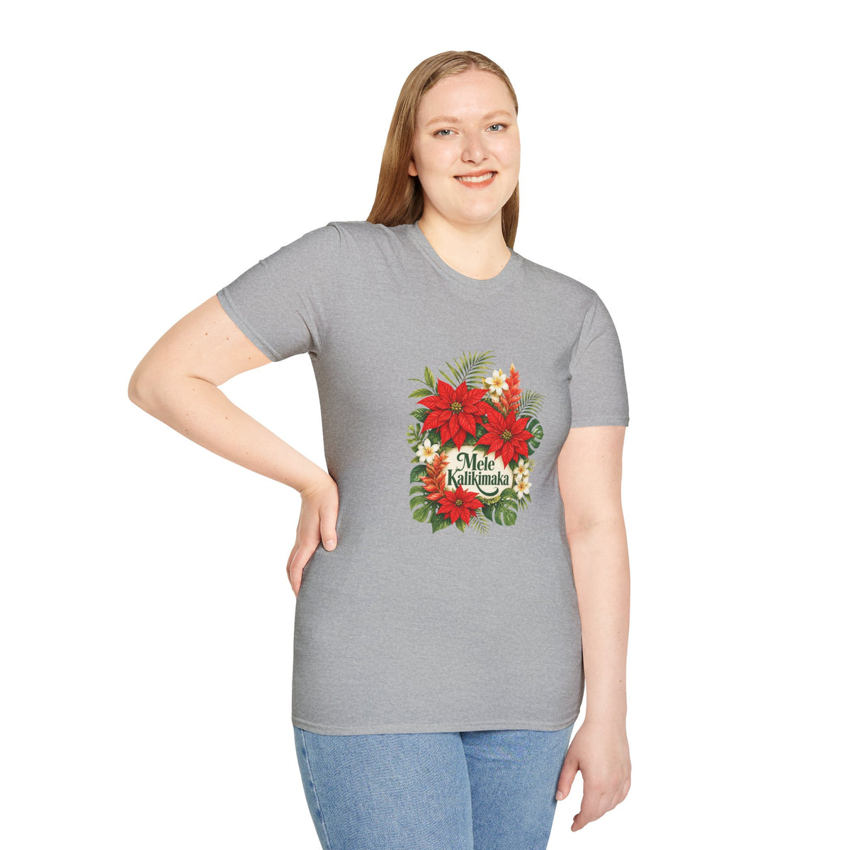 Mele Kalikimaka Poinsettia Holiday T-Shirt