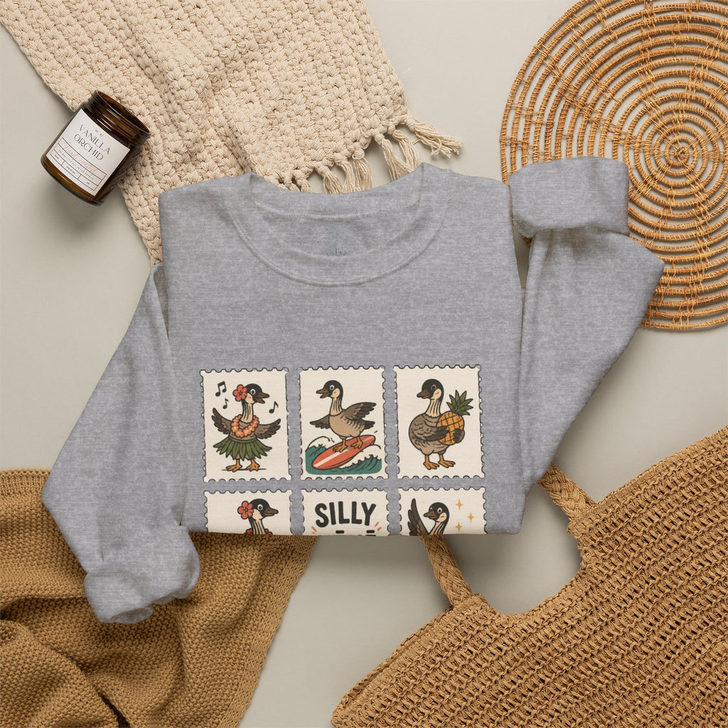 Silly Nēnē Goose Stamp Crewneck – Vintage Hawaiian
