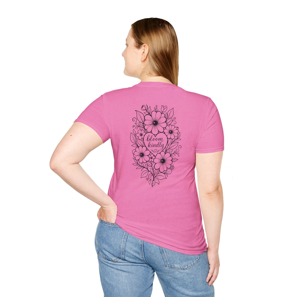 Bloom Kindly Floral Heart T-Shirt – Daisy Line Art