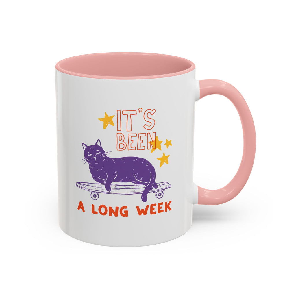 “It’s Been a Long Week” Cat on Skateboard Coffee Mug