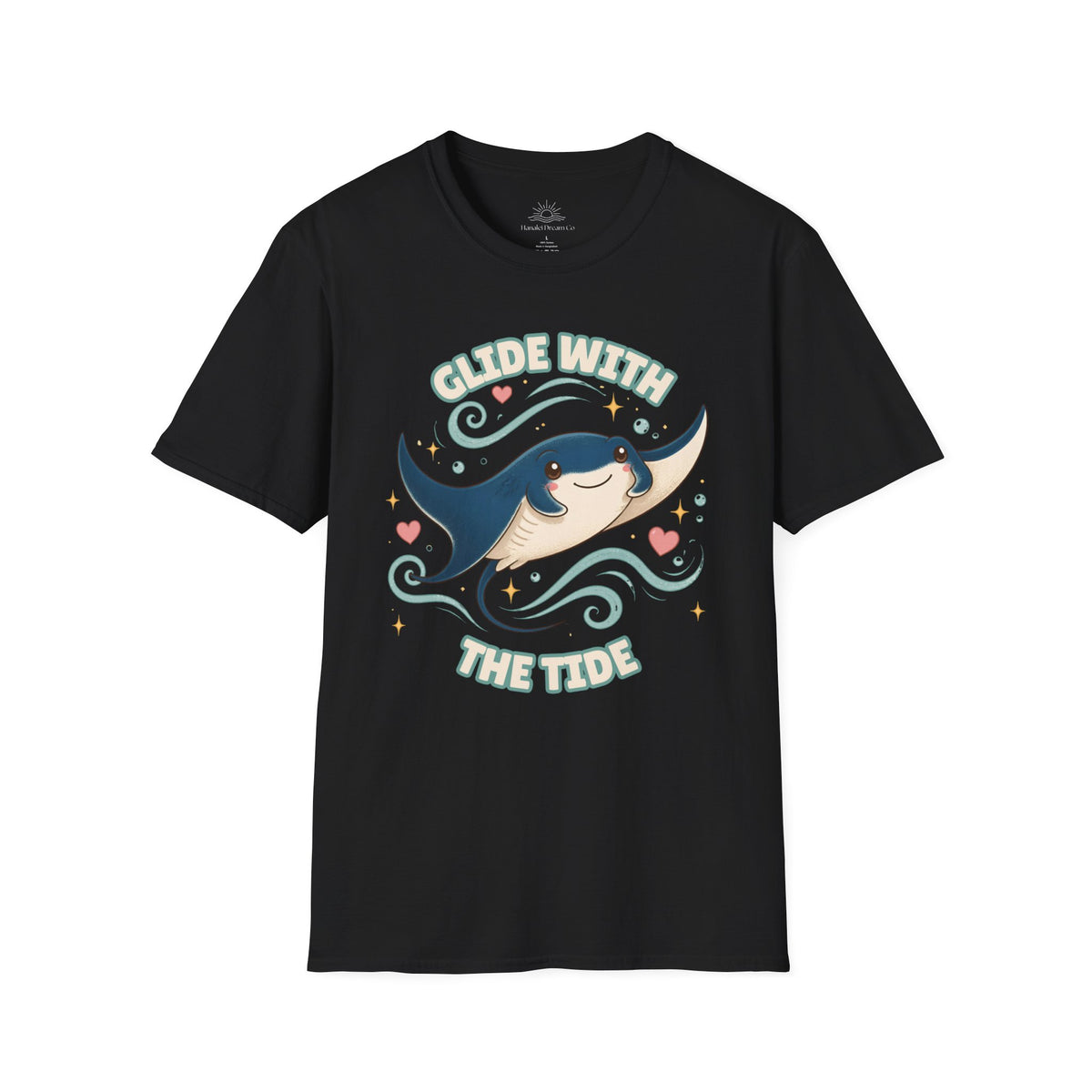Manta Ray T-Shirt, Glide With the Tide Ocean Graphic
