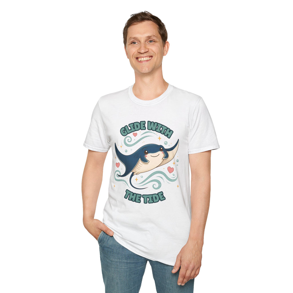 Manta Ray T-Shirt, Glide With the Tide Ocean Graphic