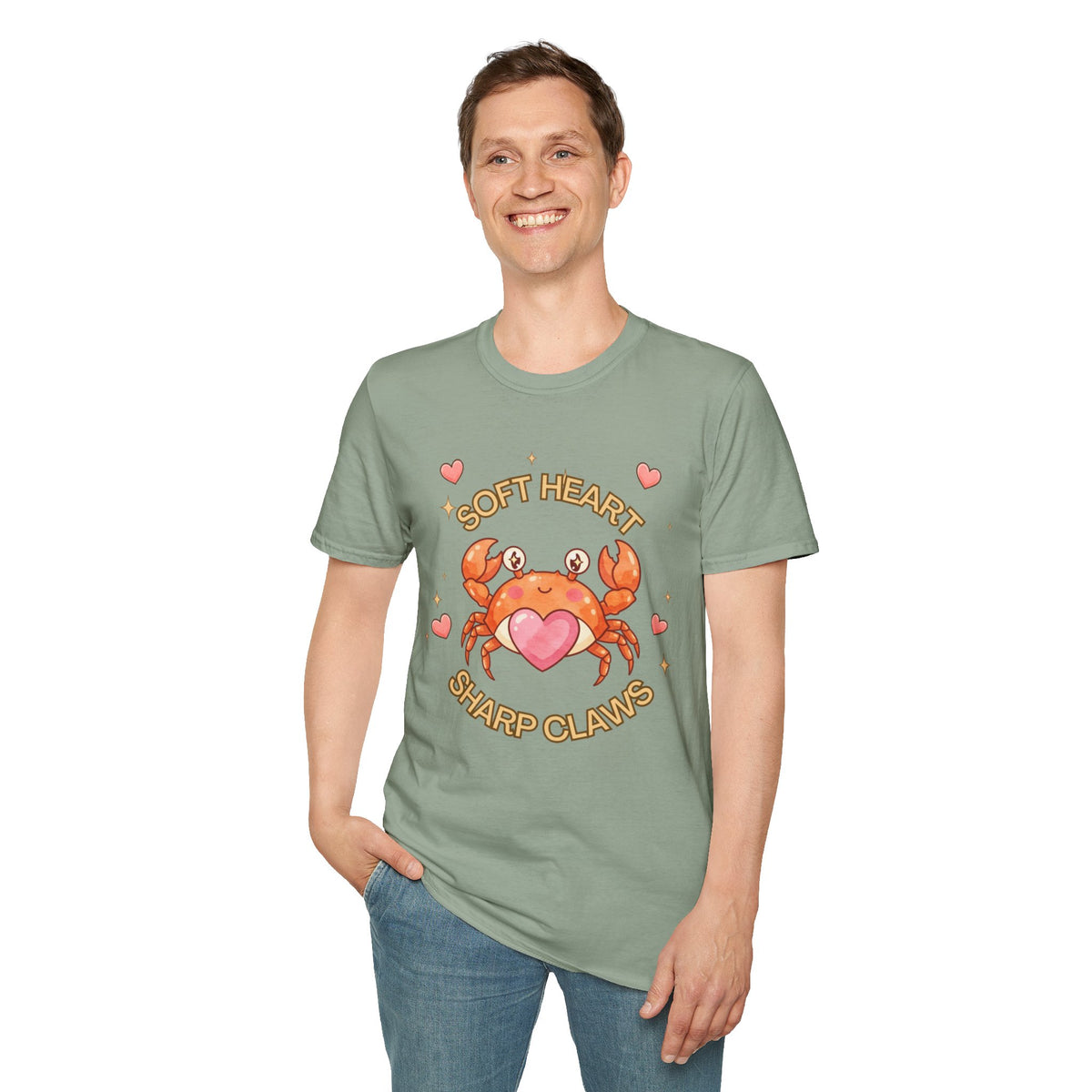 Soft Heart Sharp Claws Cute Crab T-Shirt, Ocean Graphic