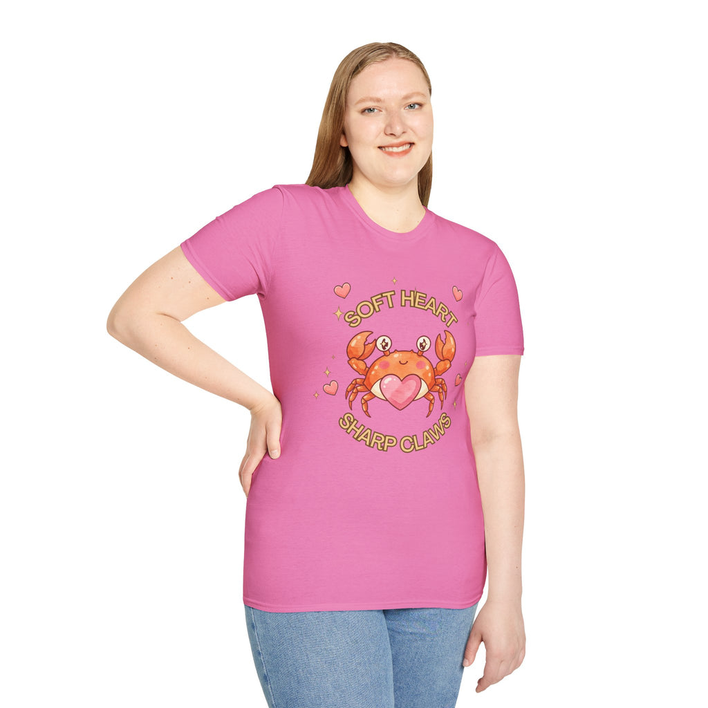 Soft Heart Sharp Claws Cute Crab T-Shirt, Ocean Graphic