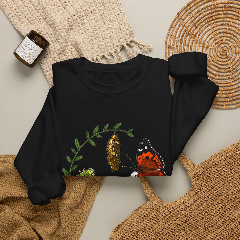 “Give Yourself Time” Butterfly Metamorphosis Crewneck