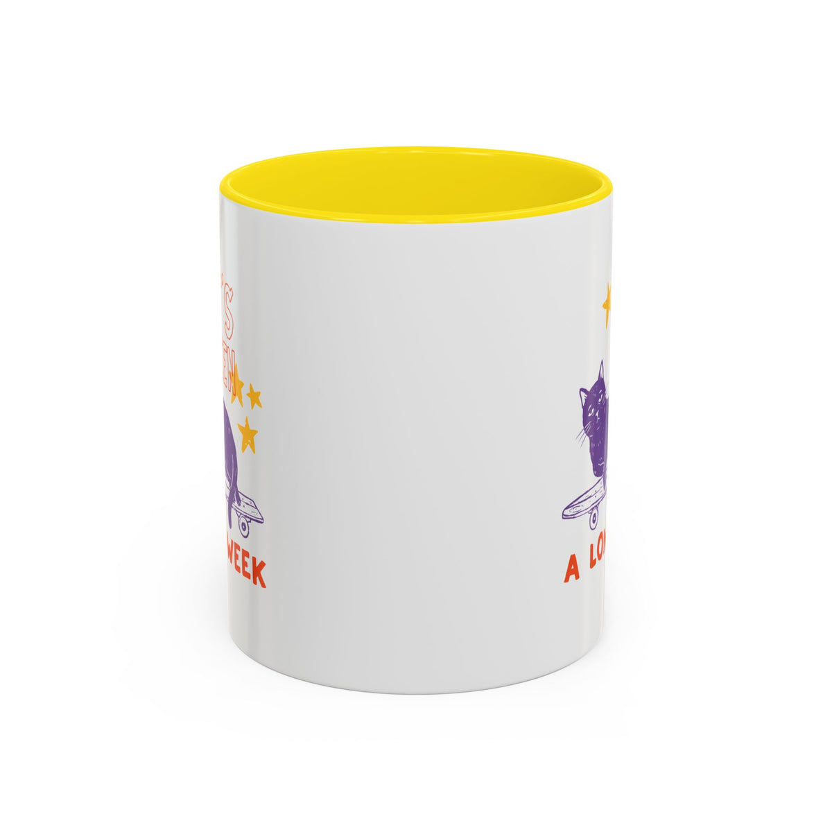 “It’s Been a Long Week” Cat on Skateboard Coffee Mug