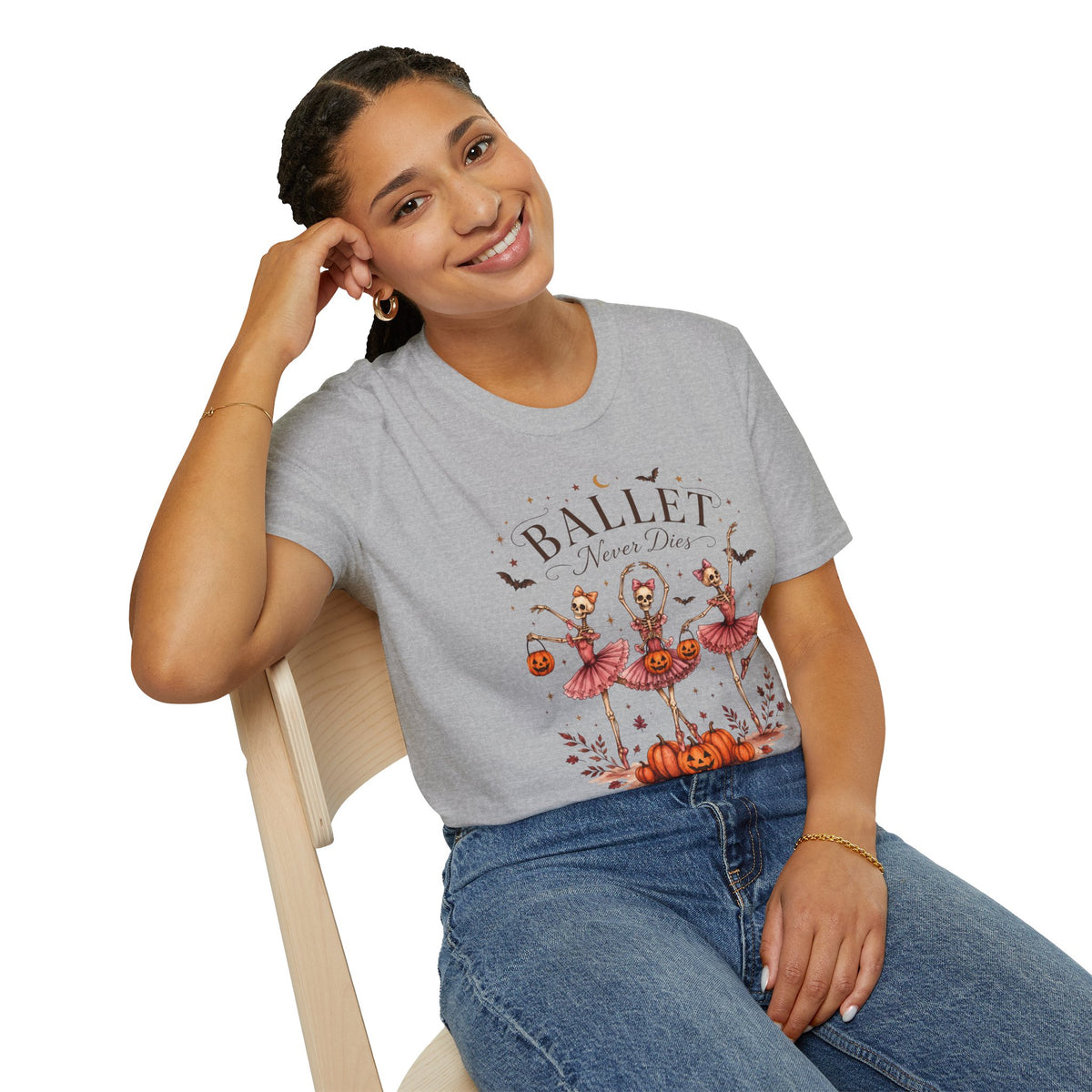 Ballet Never Dies T-Shirt | Halloween Skeleton Ballerina