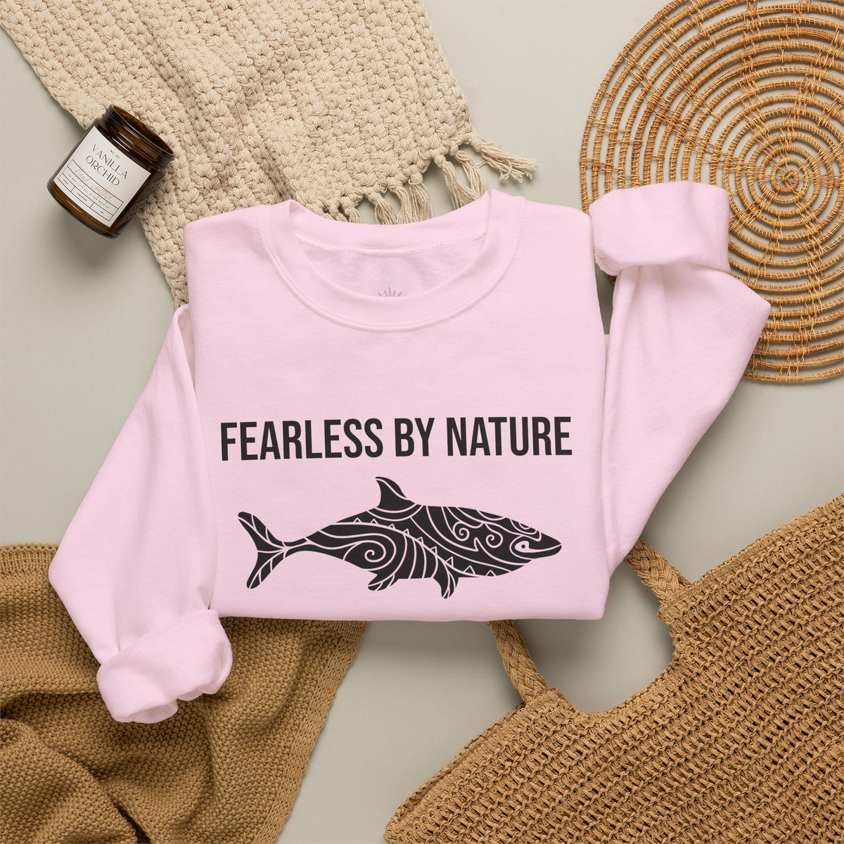 Fearless by Nature Tribal Shark Crewneck Sweatshirt