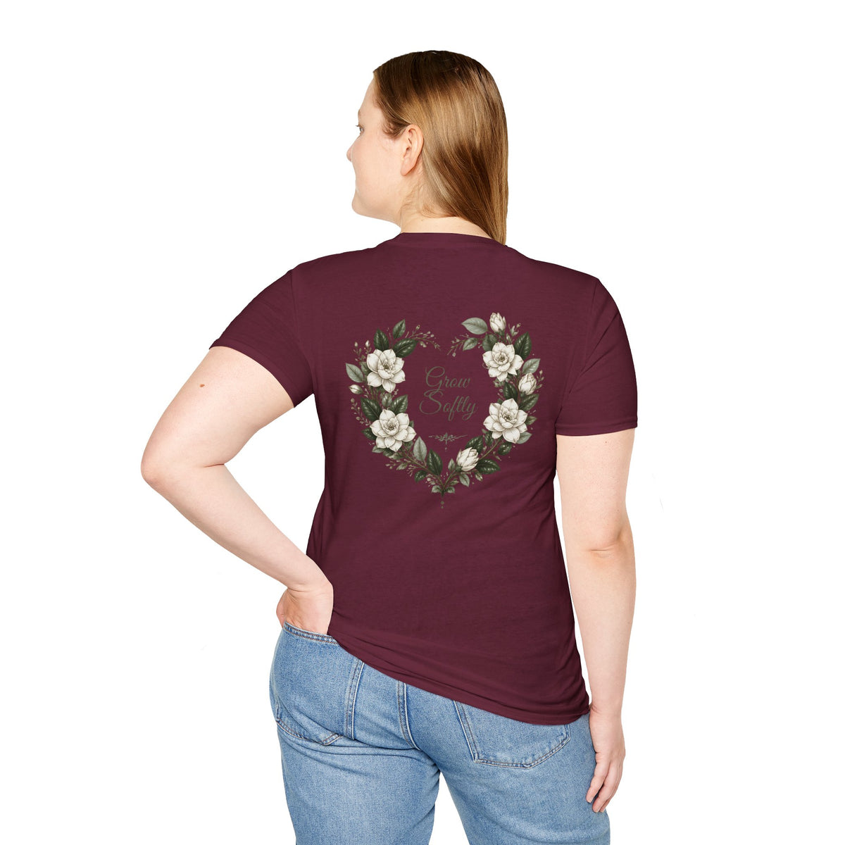 Gardenia Heart Floral Wreath T-Shirt – Botanical
