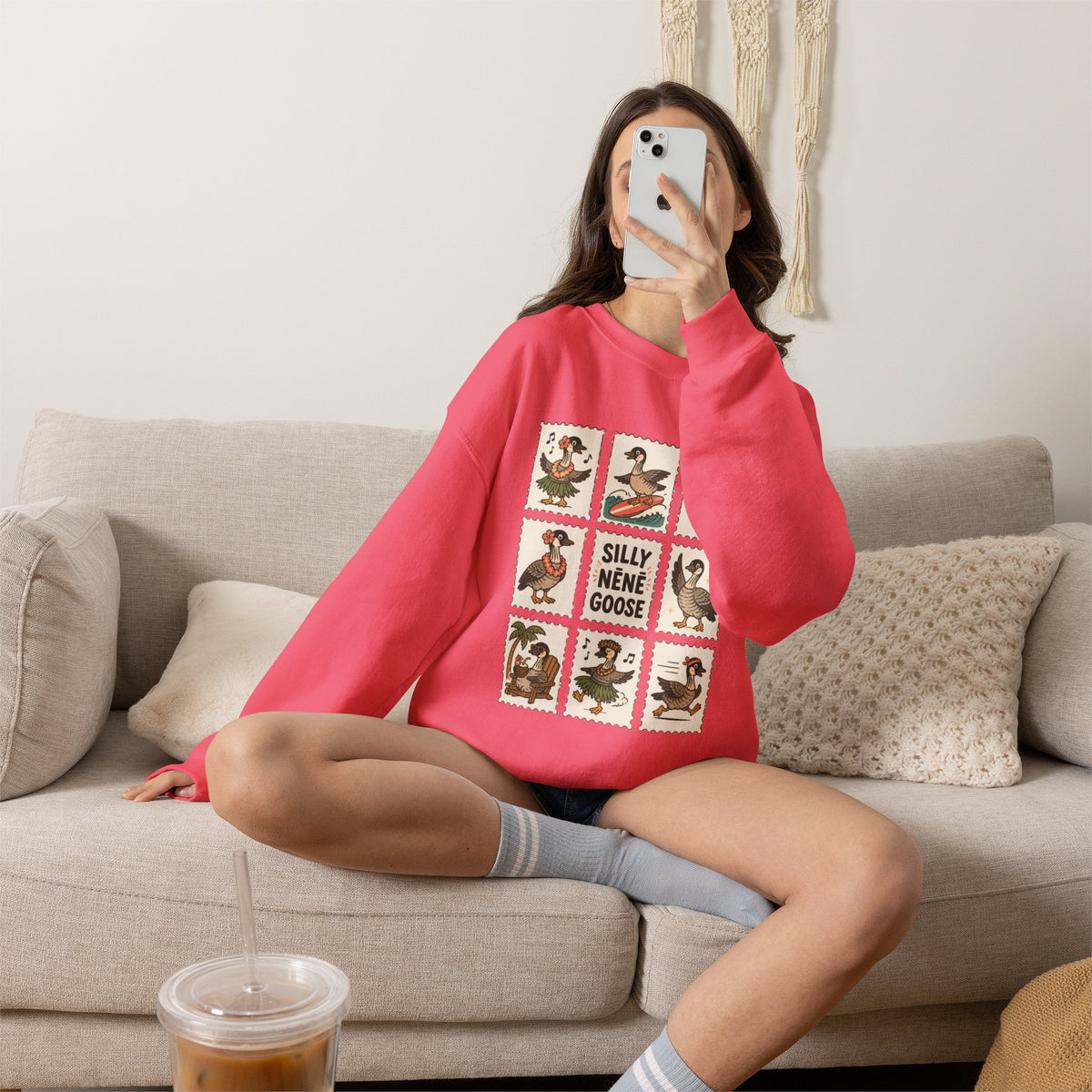 Silly Nēnē Goose Stamp Crewneck – Vintage Hawaiian