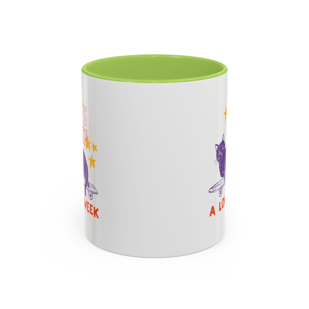 “It’s Been a Long Week” Cat on Skateboard Coffee Mug