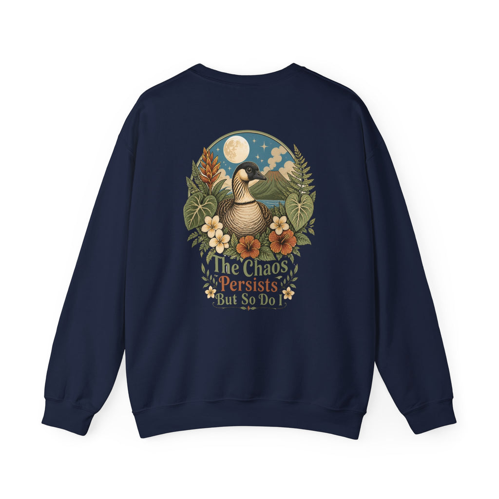 Vintage Goose Floral Crewneck – “Chaos Persists” Design
