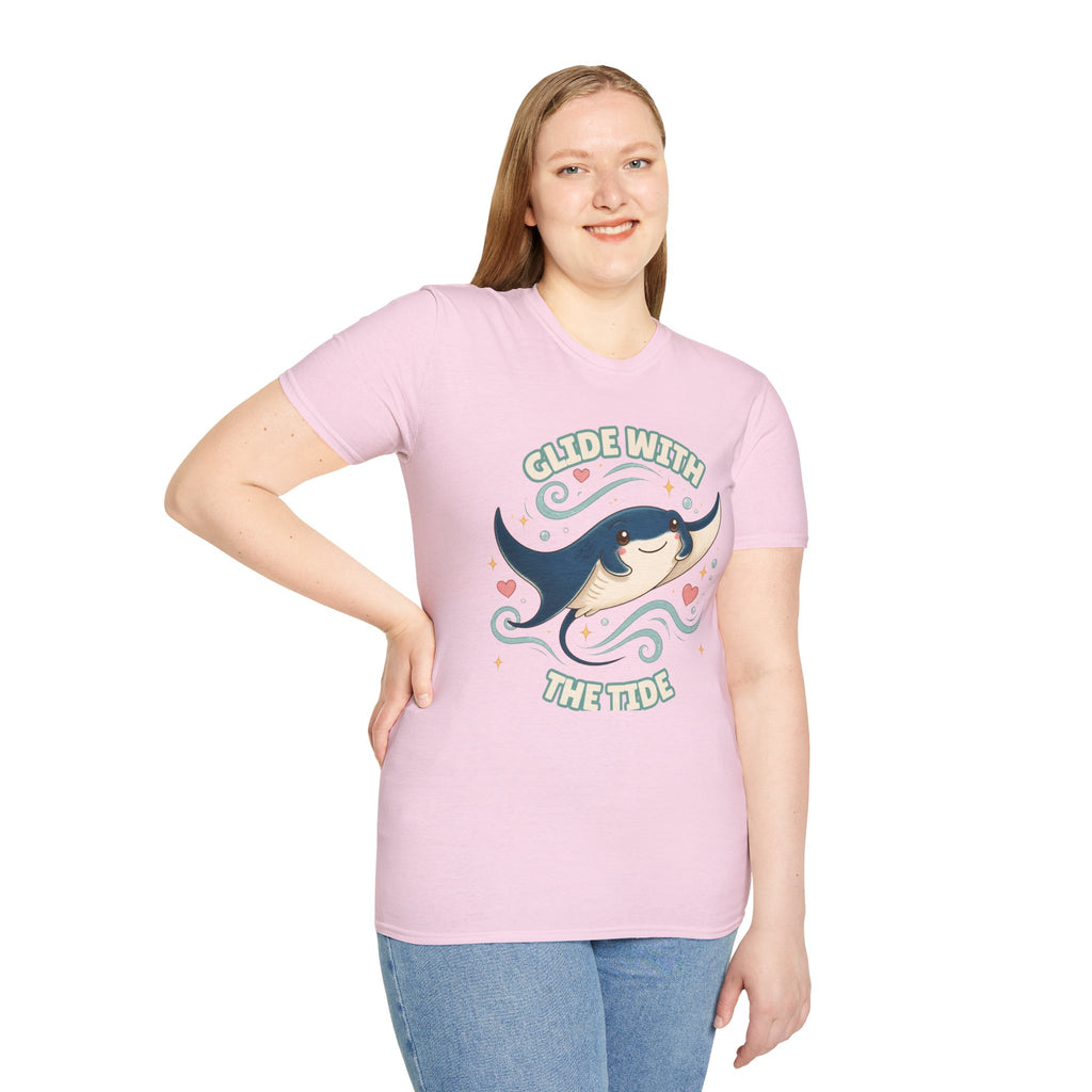 Manta Ray T-Shirt, Glide With the Tide Ocean Graphic