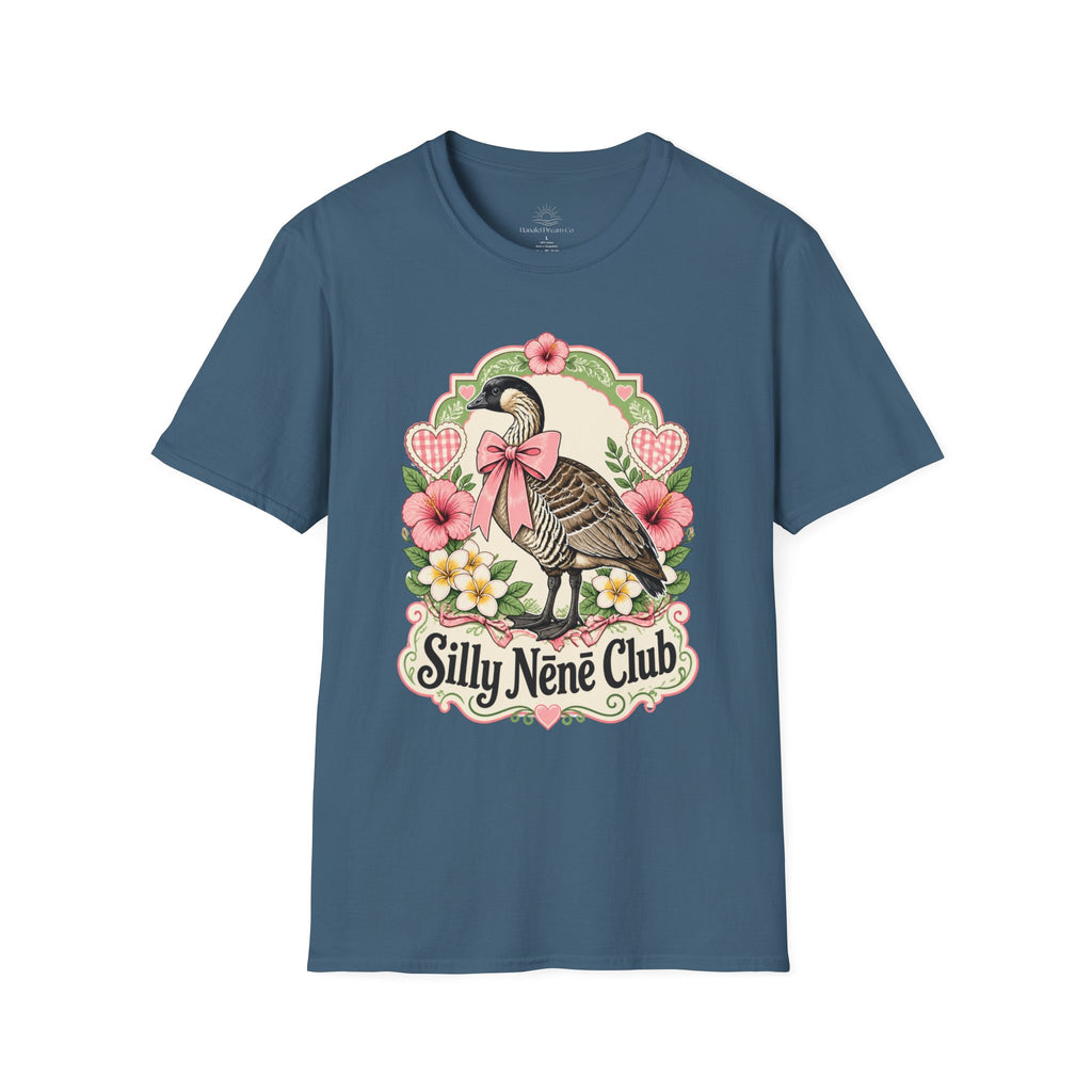 Silly Nēnē Club T-Shirt — Retro Hawaiian Goose Floral