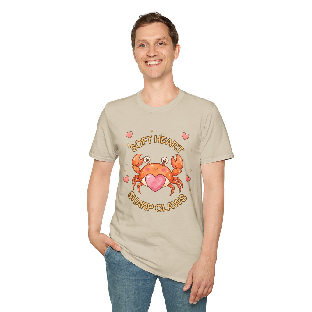 Soft Heart Sharp Claws Cute Crab T-Shirt, Ocean Graphic
