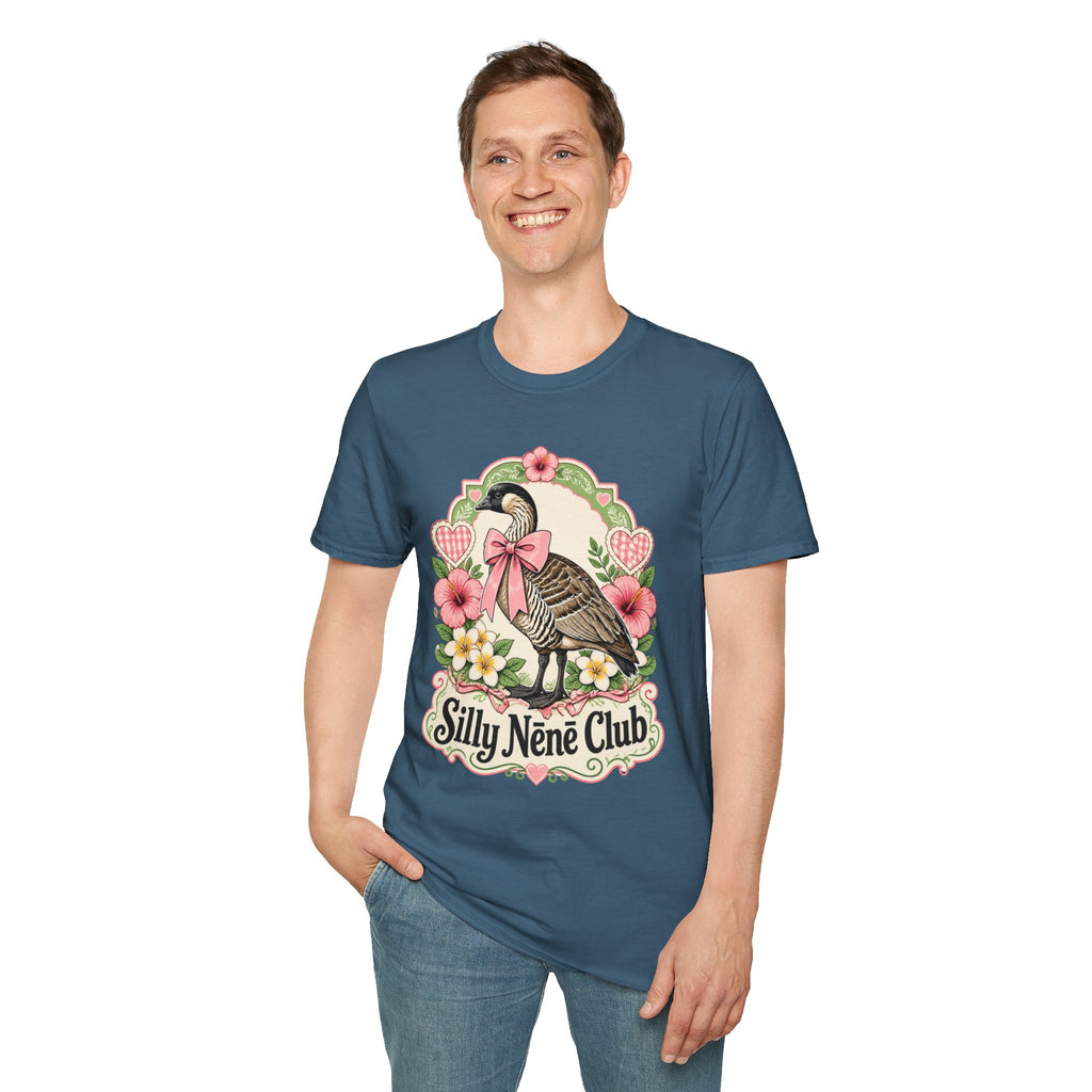Silly Nēnē Club T-Shirt — Retro Hawaiian Goose Floral