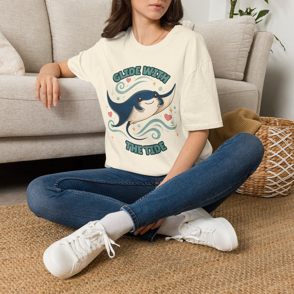 Manta Ray T-Shirt, Glide With the Tide Ocean Graphic