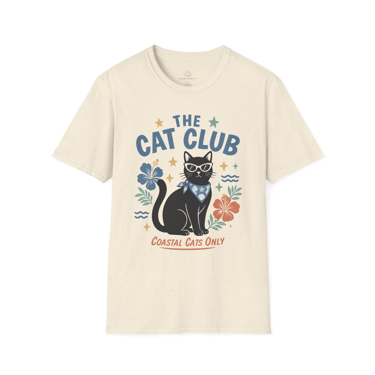 The Cat Club T-Shirt – Coastal Black Cat Floral