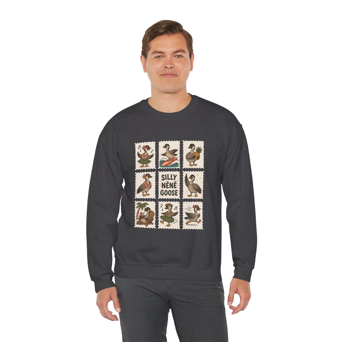 Silly Nēnē Goose Stamp Crewneck – Vintage Hawaiian