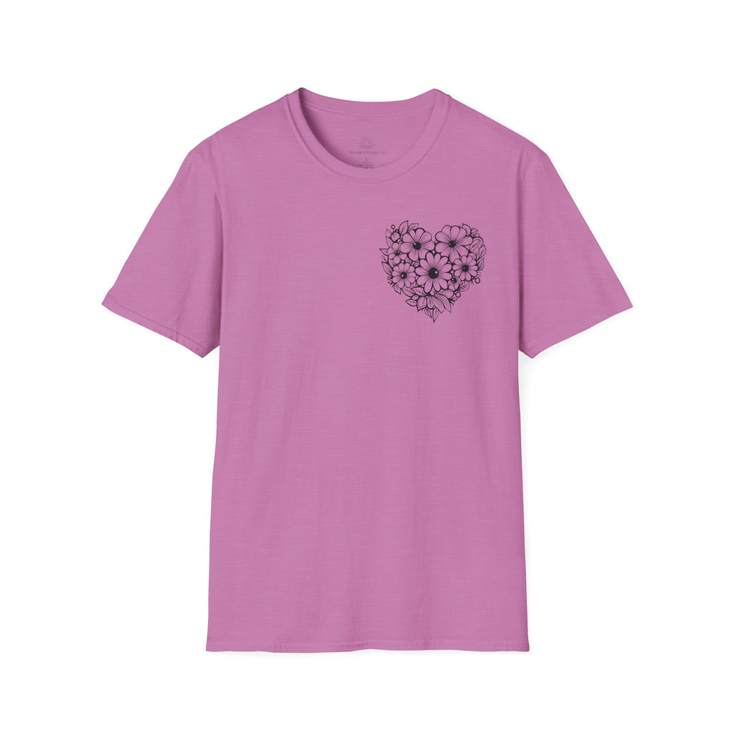 Bloom Kindly Floral Heart T-Shirt – Daisy Line Art