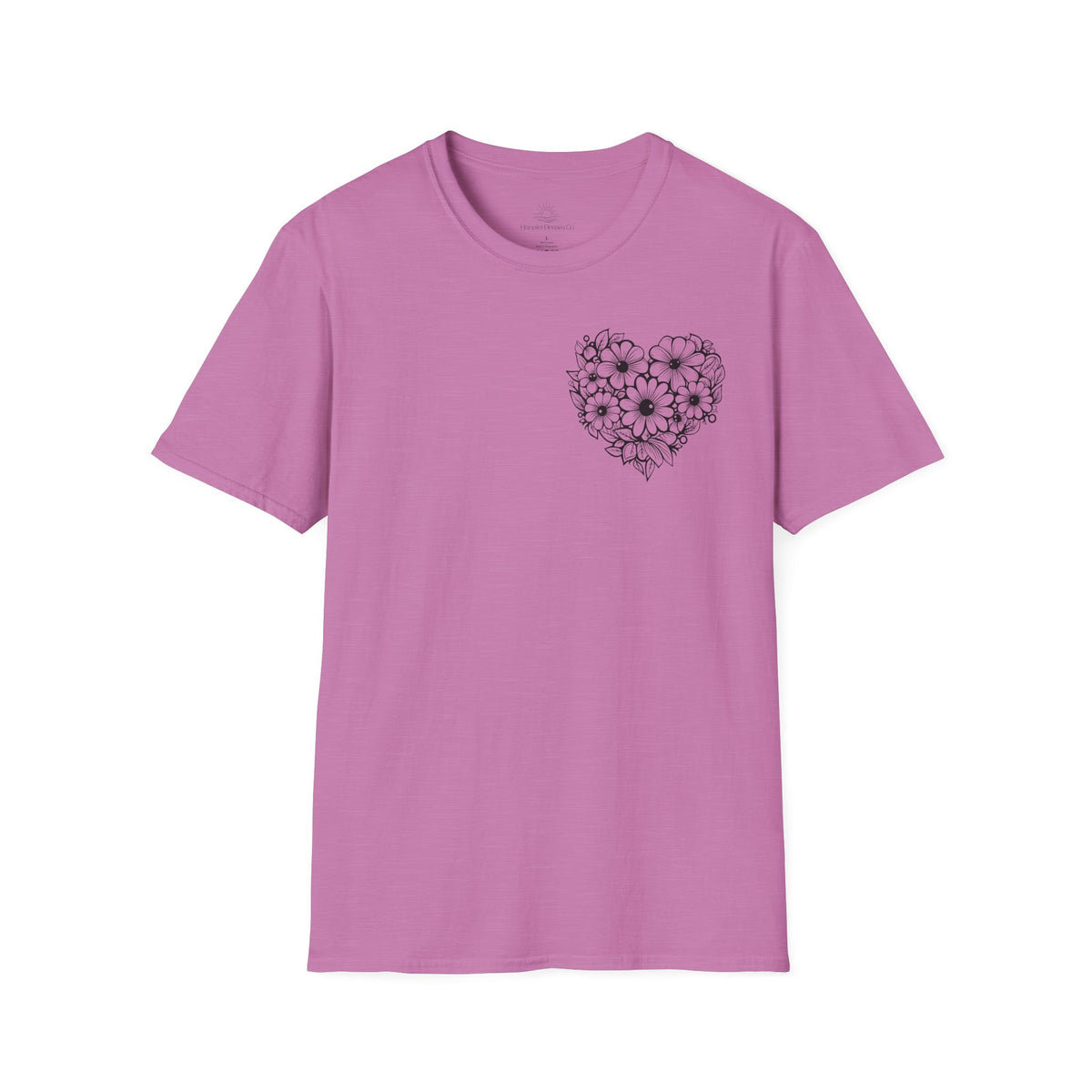 Bloom Kindly Floral Heart T-Shirt – Daisy Line Art