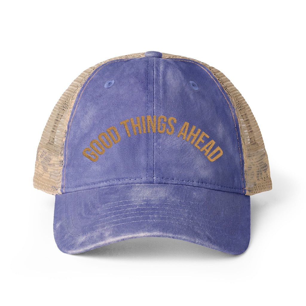 Women's Washed Mesh-Back Cap — Good Things Ahead