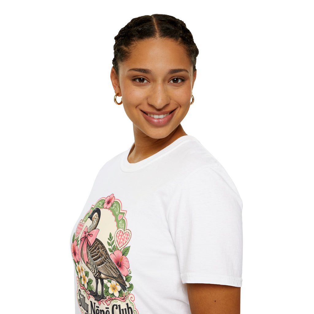 Silly Nēnē Club T-Shirt — Retro Hawaiian Goose Floral