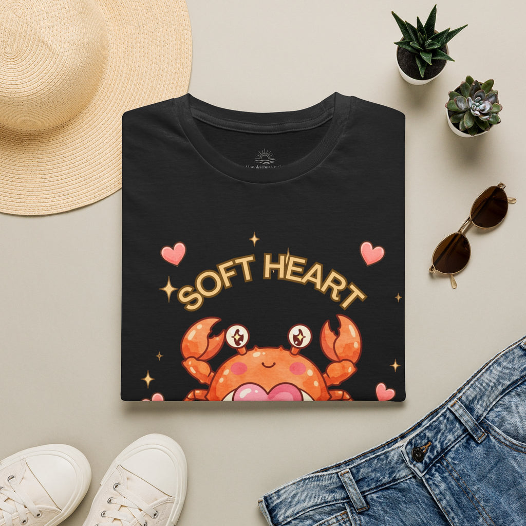Soft Heart Sharp Claws Cute Crab T-Shirt, Ocean Graphic